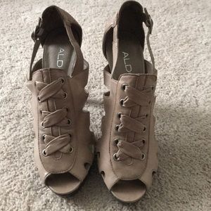 Aldo tan platform heels